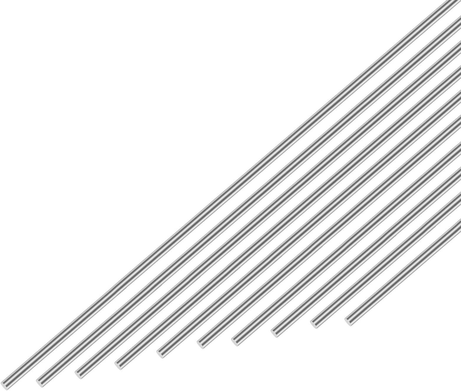 304 Stainless Steel Round Rod 1mm x 300mm, 10pcs Metal Solid Shaft Rods Lathe Bar Stock for Industry, Metal Working Hobbies and DIY Craft