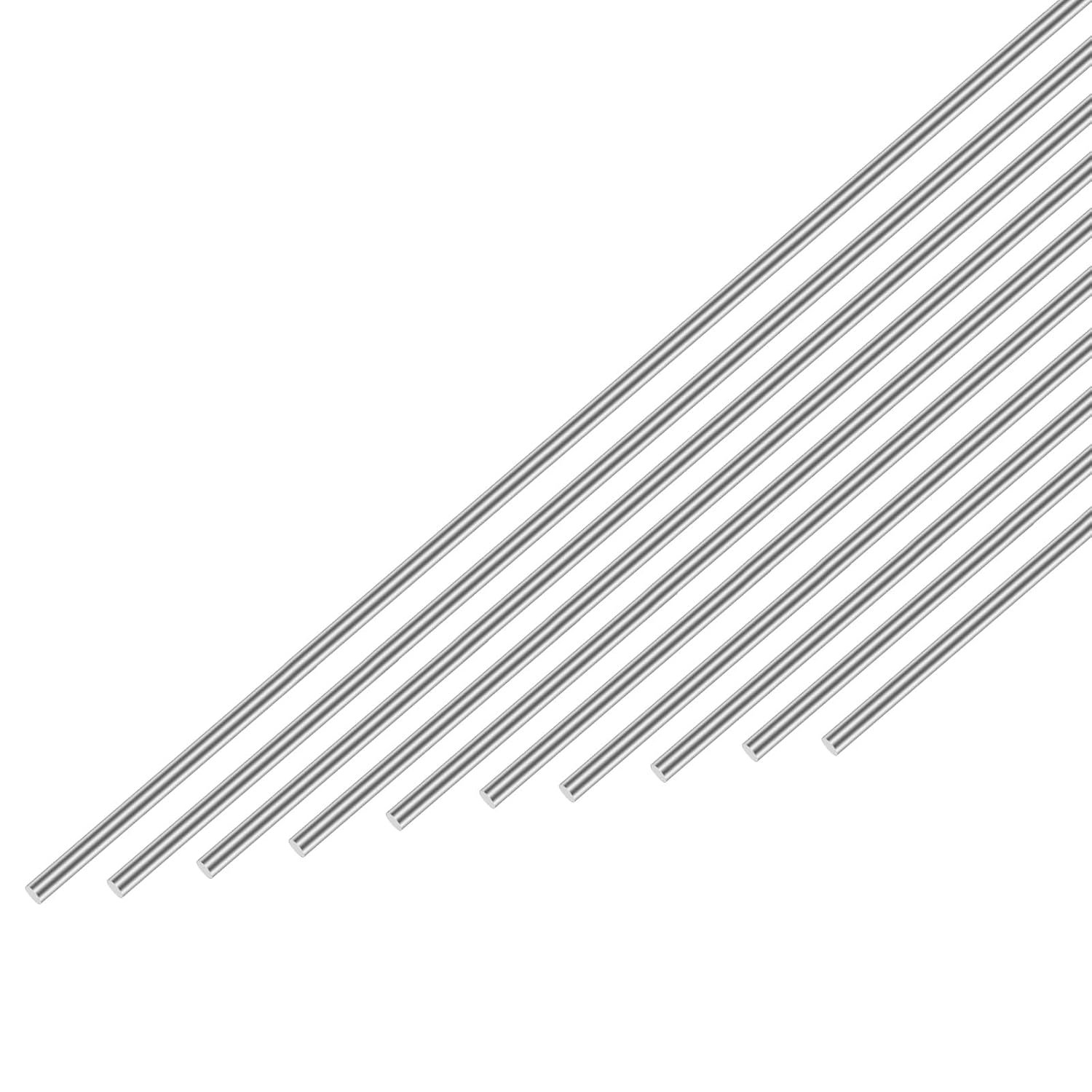 304 Stainless Steel Round Rod 1mm x 300mm, 10pcs Metal Solid Shaft Rods Lathe Bar Stock for Industry, Metal Working Hobbies and DIY Craft