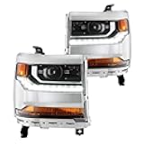 CBLVLUNP Headlight, Compatible With Chevy Silverado 1500 Replacement 2016-2019, Projector LED DRL, HID