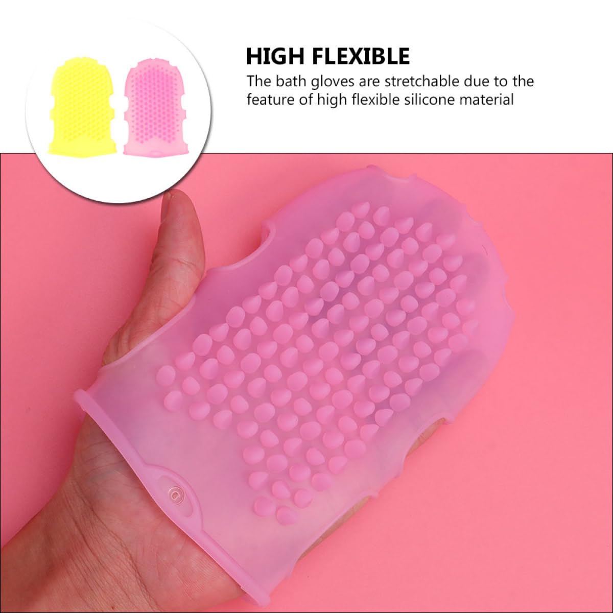 Operitacx 2pcs Exfoliating Shower Gloves Double-sided Bath Scrubbing Mitts with Body Scrubber Particles Skin Exfoliator Gloves Suitable for Daily Shower and Spa Use Random Random Color