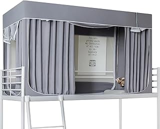 Tienda de campaña portátil para camas individuales, color gris claro, tienda de campaña para interiores con 3 puertas, tela opaca transpirable, perfecta para fiestas de pijamas de niños y privacidad