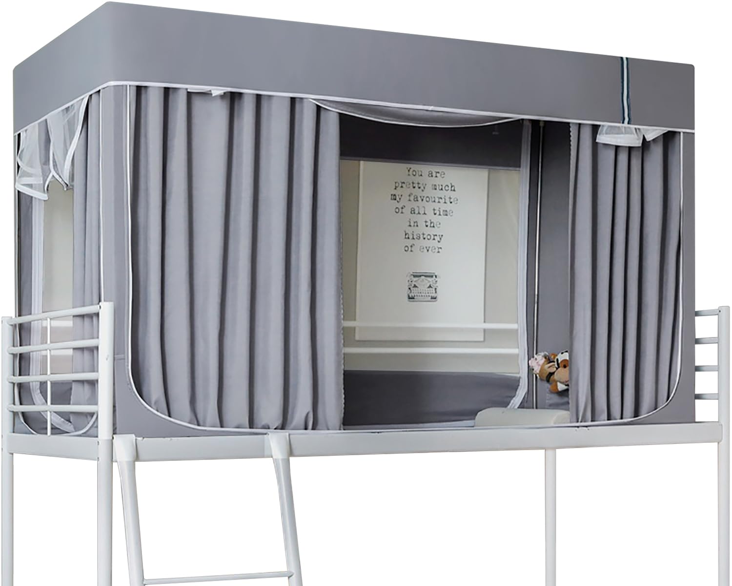 Tente Lit Intérieure Ciel De Lit Leodun 190x90x110cm - Tente Lit Double 3 Portes Tissu Occultant Tente Chambre Occultante