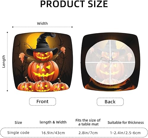 Miniatura 2 de Juego de 2 fundas de asiento extraíbles para silla de comedor, calabazas de Halloween, elásticas, para oficina, cocina, silla, protector de cojín,