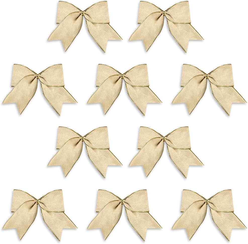 ALIBBON 10 Pcs Christmas Bows for Wreath, Christmas Wreath Bows, Black White Buffalo Plaid Snowflake Bows, Wreath Ornaments Christmas Decor, Decorative Small Burlap Bows for Christmas Party Supplies