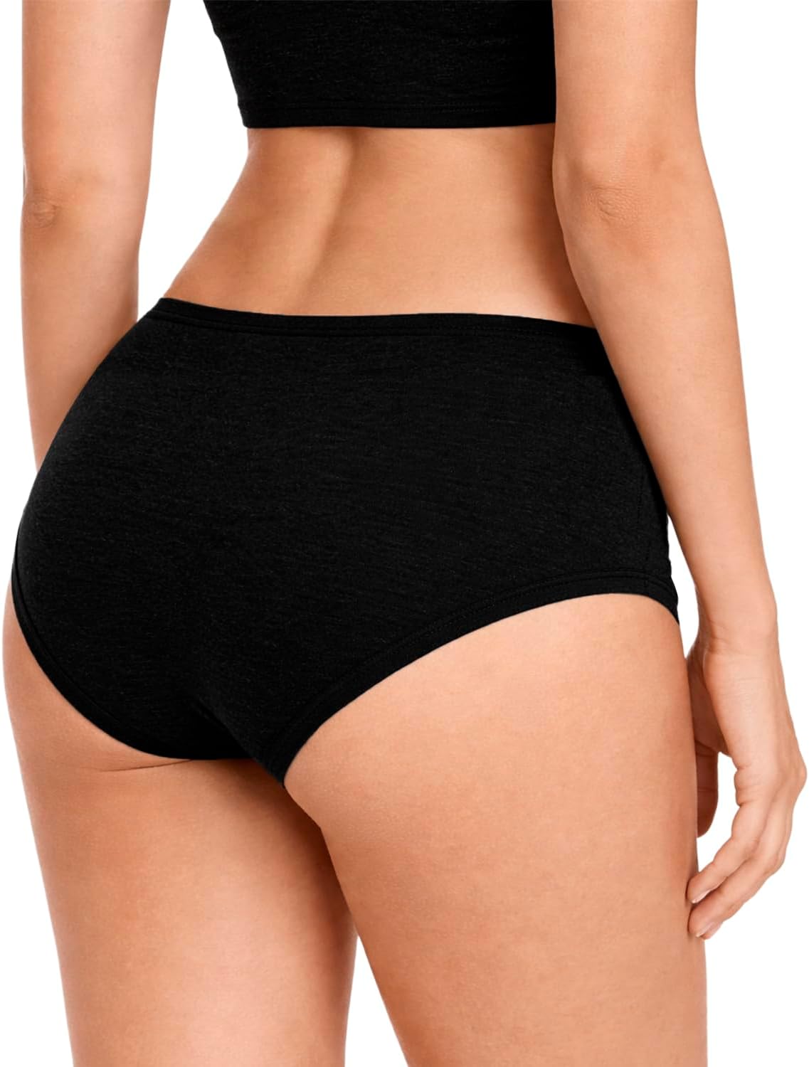 BODY CONTROL Women's Cotton Full Brief Panties, Mid Rise Full Coverage Underwear, Soft Stretch Multipack Briefs