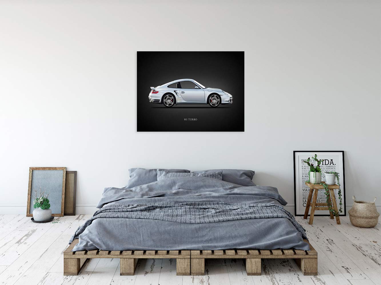 Quadro Stampa su Tela con Telaio in Legno Rogan, Mark Porsche 911 Turbo 997 2007 Misura 70x50 CM