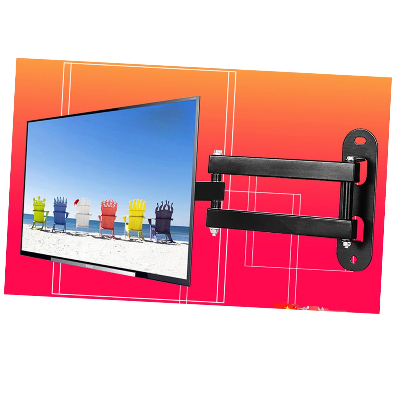 Homoyoyo Supporto Da Muro Per Tv Da Montaggio Fisso Con Di Gradi Struttura Resistente Compatibile Con Monitor Lcd e Led Design Salvaspazio Per Uso Domestico e Commerciale
