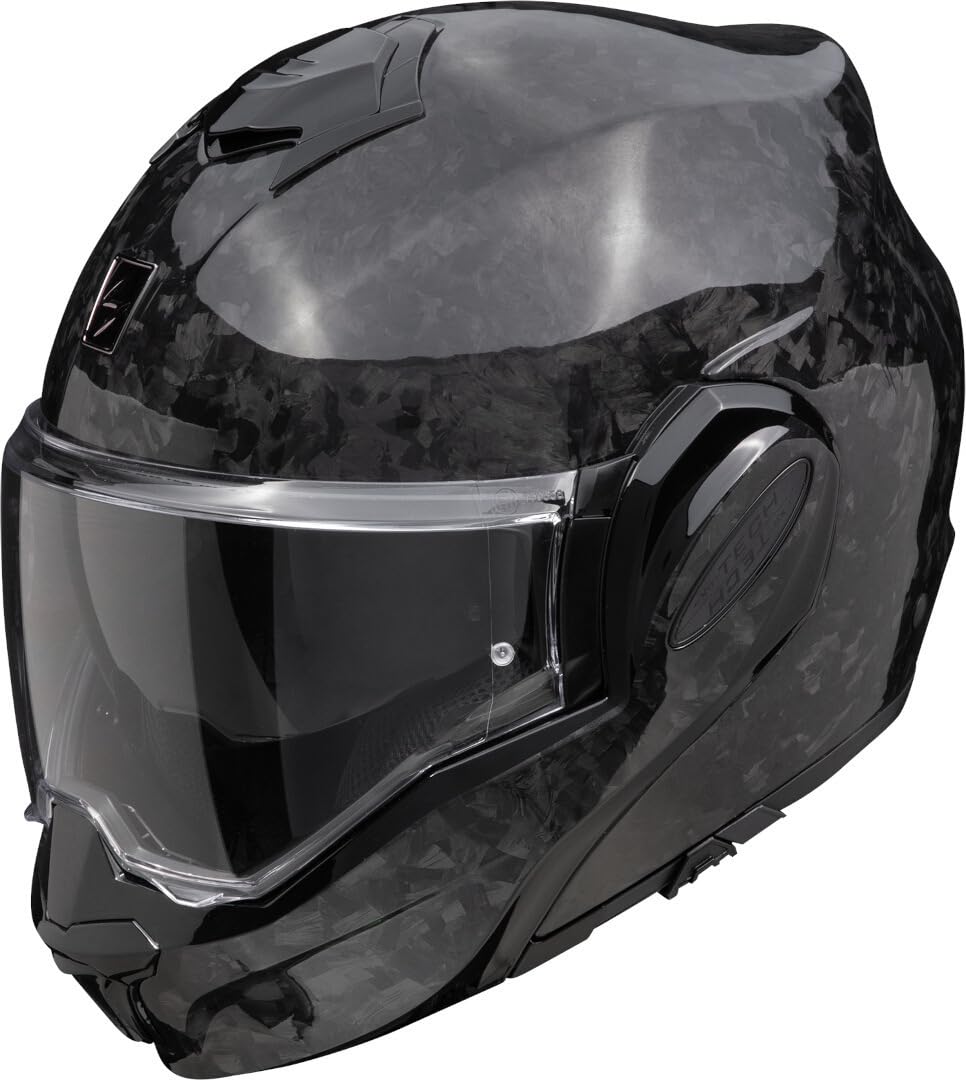 Scorpion EXO-Tech Evo Carbon Onyx casque modulable de moto en carbone noir