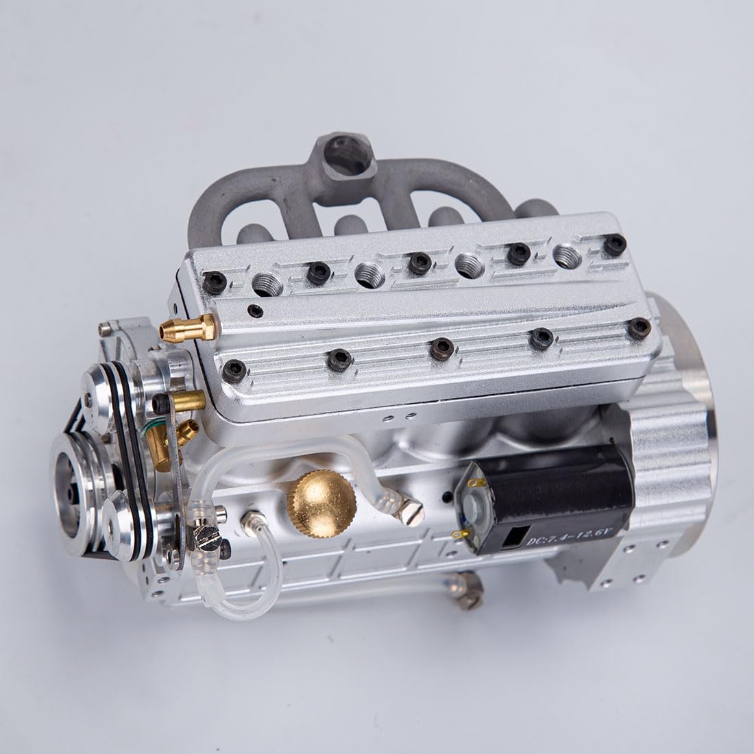 Model silnika spalinowego FL4-175, model silnika spalinowego, 17,5 cc in-line, 4-cylindrowy, chłodzony wodą, czterosuwowy, silnik benzynowy, model do modeli Crawler, metalowy zestaw na