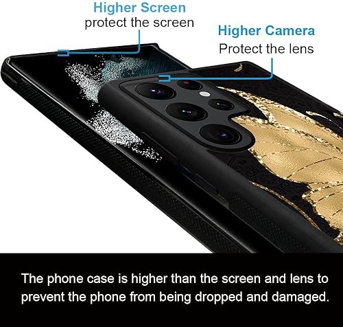 Miniatura 2 de DJSOK Funda compatible con Samsung Galaxy S22 Ultra, diseño de mariposa dorada y funda protectora de silicona suave