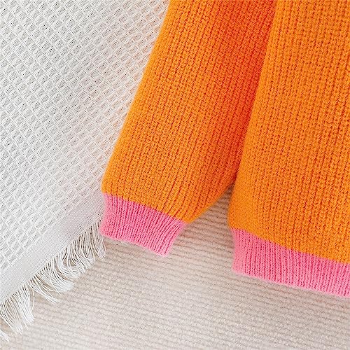 Toddler Girls Knitted Sweaters Cotton Long Sleeve Crewneck Thermal Fall Sweatshirts for Kids Cute Soft Comfy Clothes4