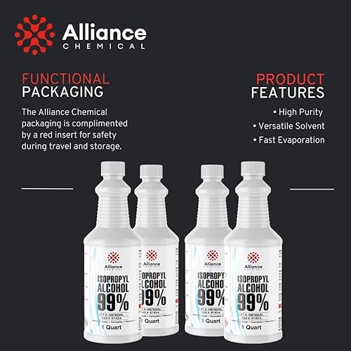 Miniatura 2 de Alcohol isopropílico 99%  Botellas de 2 cuartos de galón (64 onzas líquidas)  Práctico tamaño de paquete de alcohol isopropílico de alta pureza para