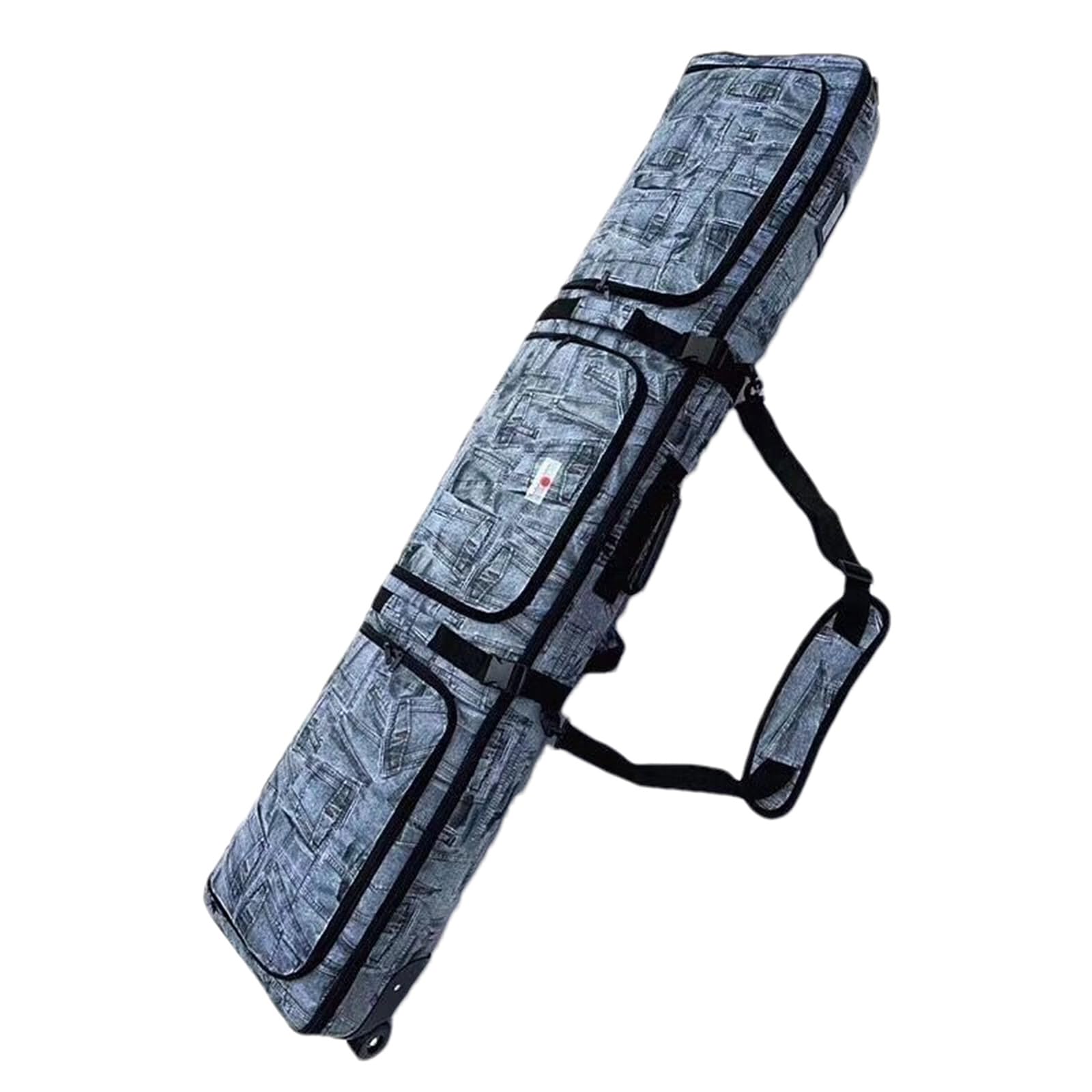 Sac de Snowboard rembourré à roulettes Sac à Skis à roulettes Double Sac à Skis Pliable à roulettes Sac de Voyage pour Snowboard Simple et Chaussures de Snowboard, Casque