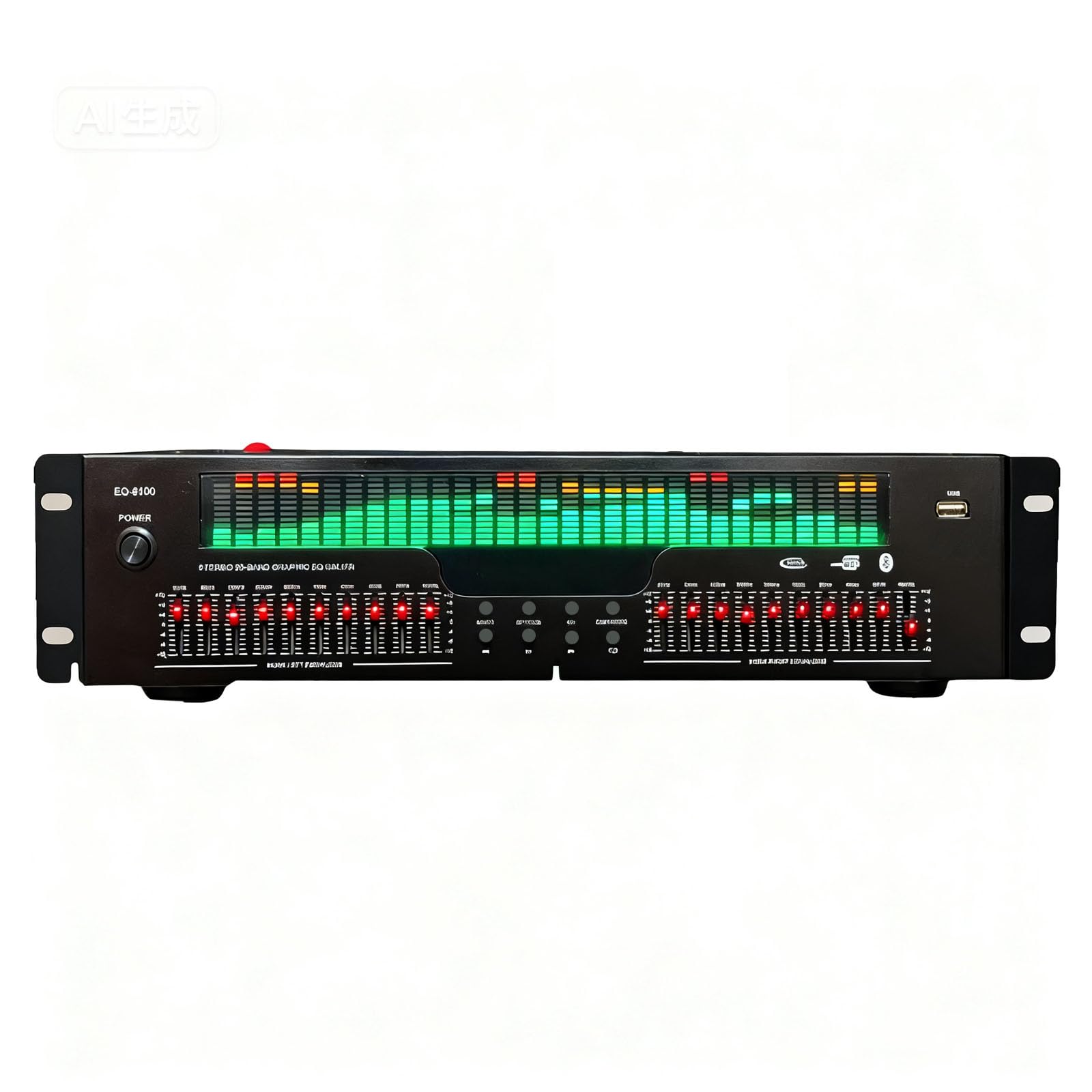 Equalizer, 31-Band Stereo Graphic Equalizer Professioneller Spectrum Analyzer Soundprozessor Soundsystem Rauschunterdrückung Klangoptimierung für Musikdarbietungen Aufnahmestudio