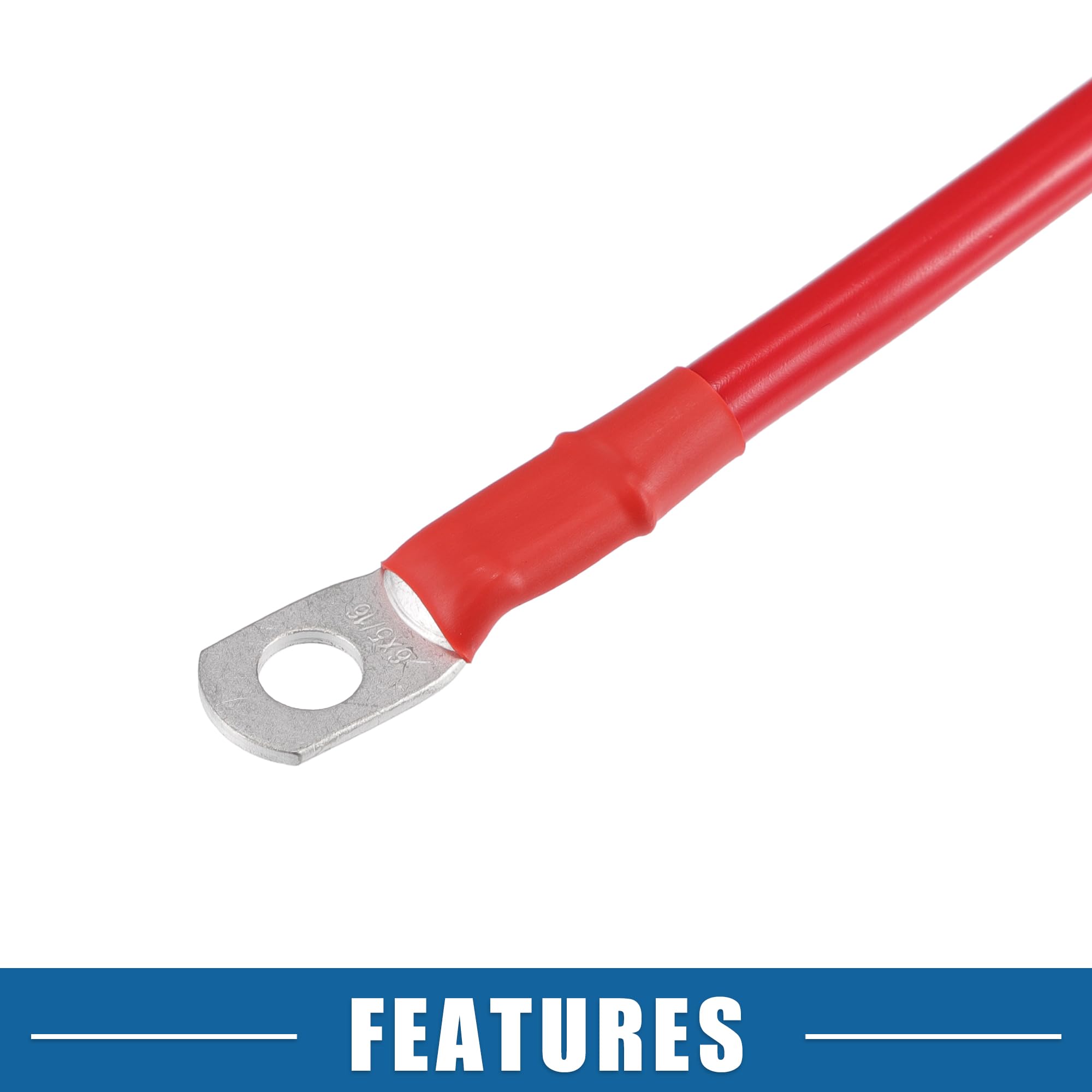 A ABSOPRO Câble De Batterie 6 AWG Rouge 1pc pour Voiture en Cuivre Pure