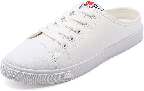 Amazon スフォン 軽量 スリッポンレディース かかとなし レースアップスニーカー クロッグサンダル キャンバスシューズ 通気性 シンプル 無地 ローファー スリッポン