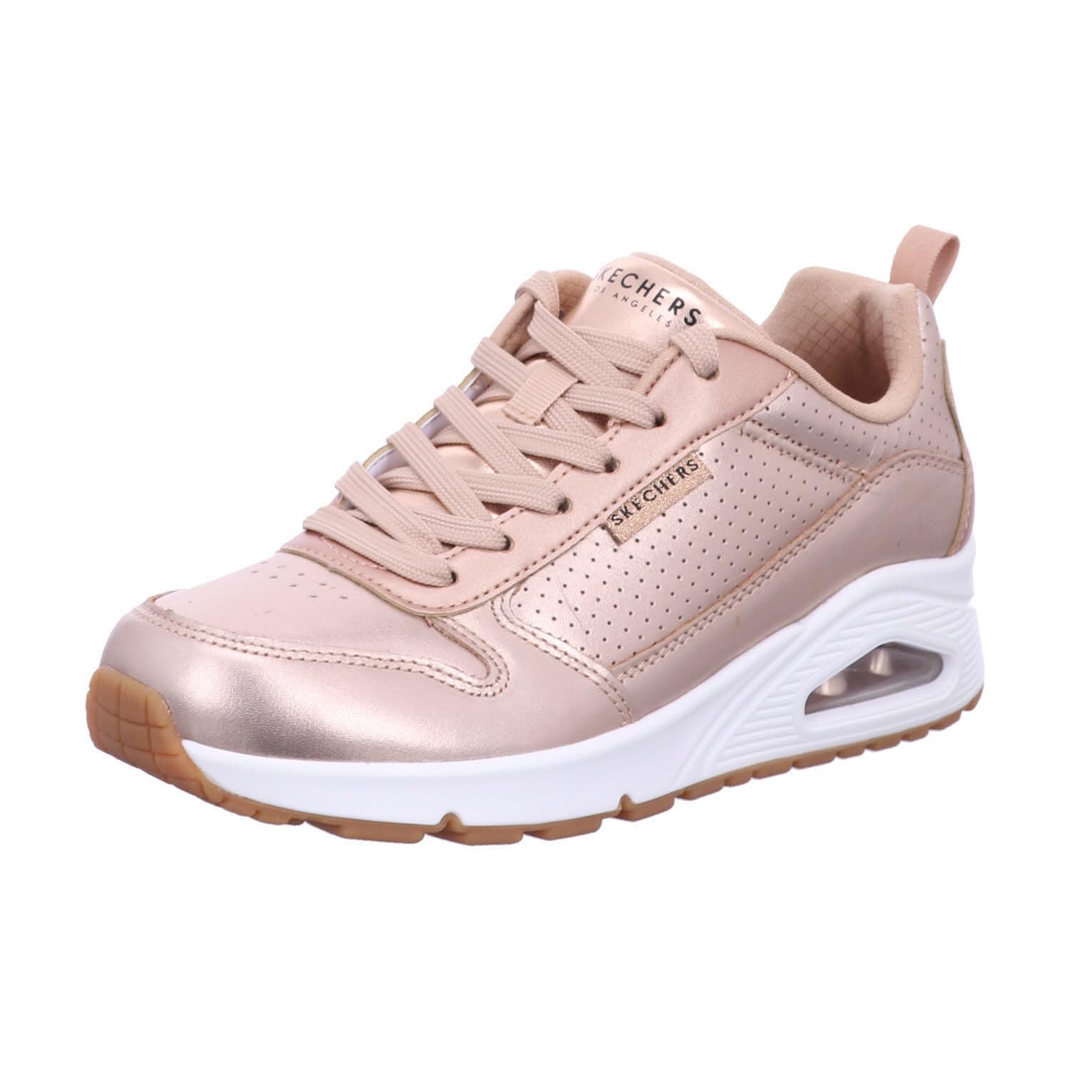 Skechers Women's Uno-Metallixs Sneaker, Rose Gold, 5.5 UK