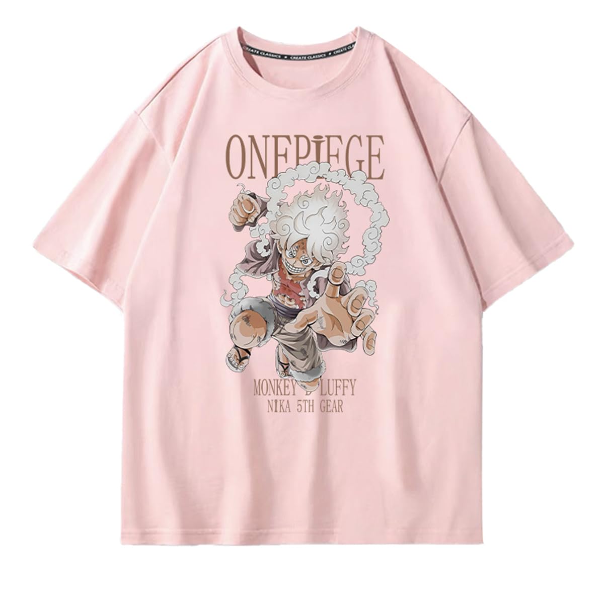 Sybnwnwm One Piece T-Shirt Manga Gear 5 Luffy Tees Shirts Crewneck Tshirt Luffy Cosplay Clothes Tops for Women Men Teens