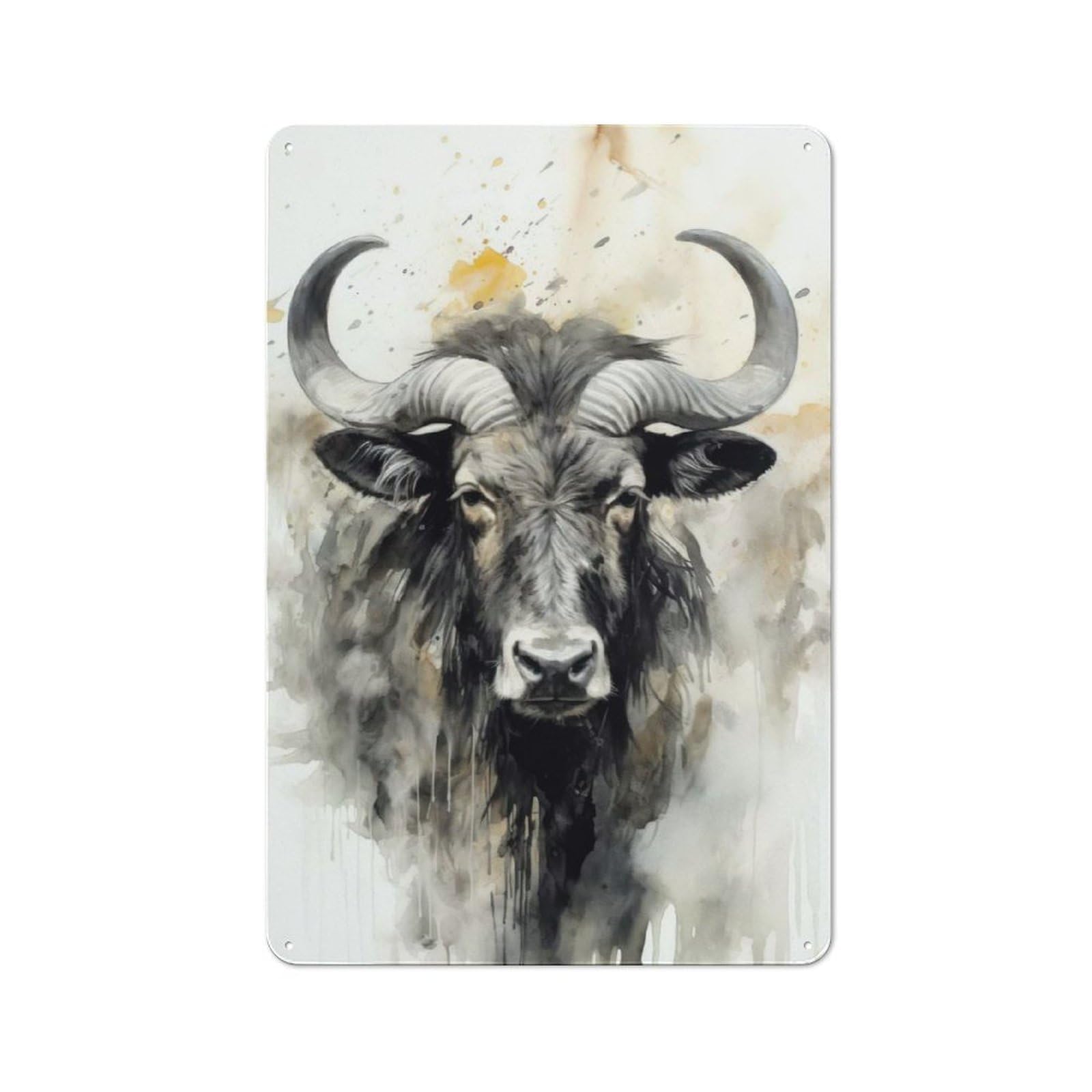 Junmoney Wildebeest Beauty Art Retro Tin Sign 30X20cm For Home Office Or Studio, Suited To Home Office Decor Fans