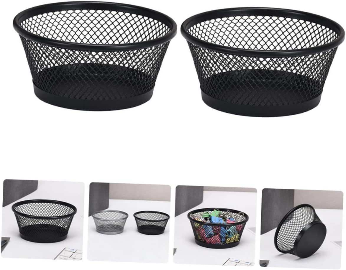 Cabilock Mesh Paper Clip Holder 4.33 Inch Storage Tube Desk Organizer for Office Supplies Paper Clips Dispenser