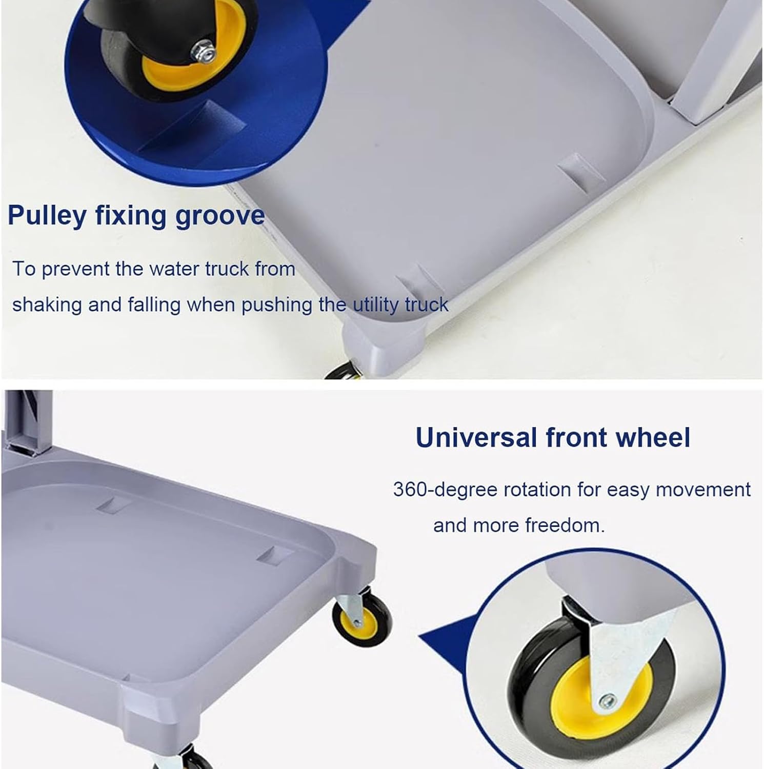 Janitorial Cart,Multi-Purpose Cleaning Service cart,Cleaning Trolley on Wheels,Cleaning cart for Housekeeping,with Mop Holders,Janitor Utility Cart with Cover for Restaur,Grey