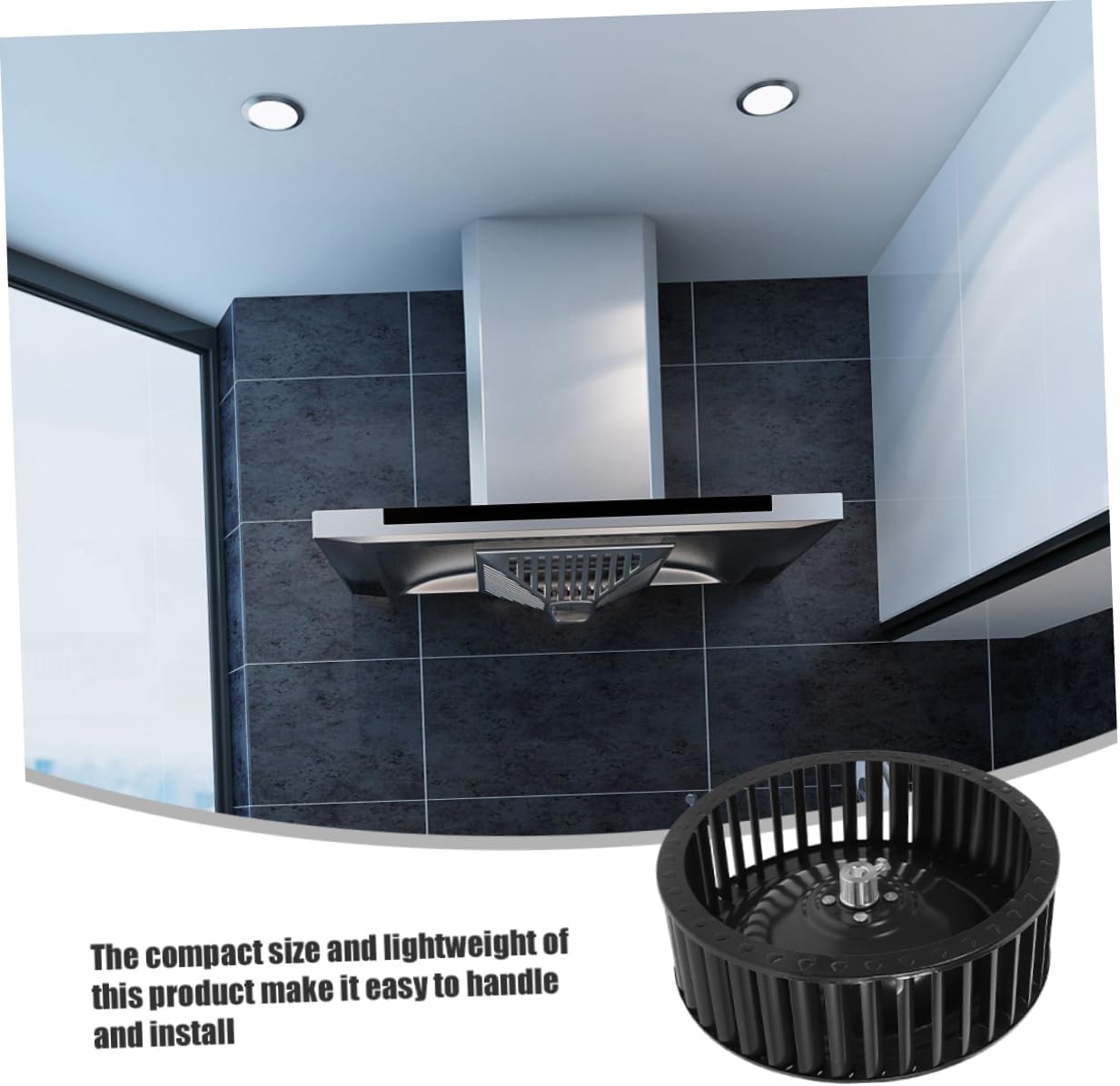 2pcs Range Hood Wind Wheel Metal Motor Part Black