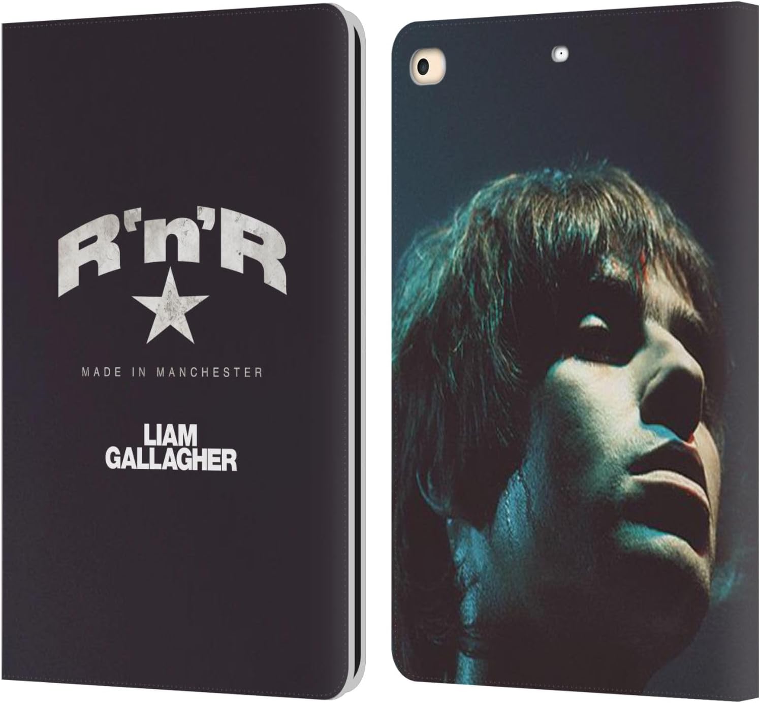 Head Case Designs Officially Licensed Liam Gallagher R 'N' R Star Graphics Leather Wallet Case Compatible with Apple iPad 9.7 2017 / iPad 9.7 2018