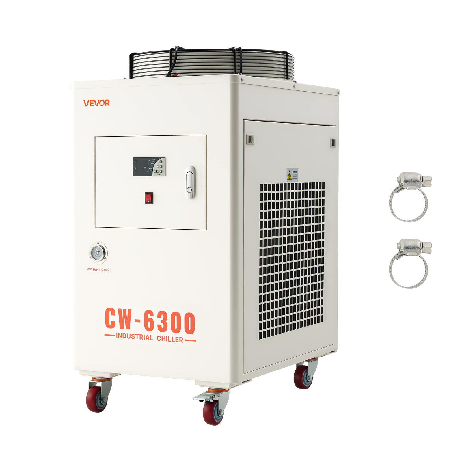 VEVOR Industrieller Wasserkühler 8 kW, Wasserkühlsystem mit Kompressor, 40 L Tank, max. Durchflussrate 70 L/min, Industrial Water Chiller für CO2-Laser-Röhrengravur- & Schneidemaschinen