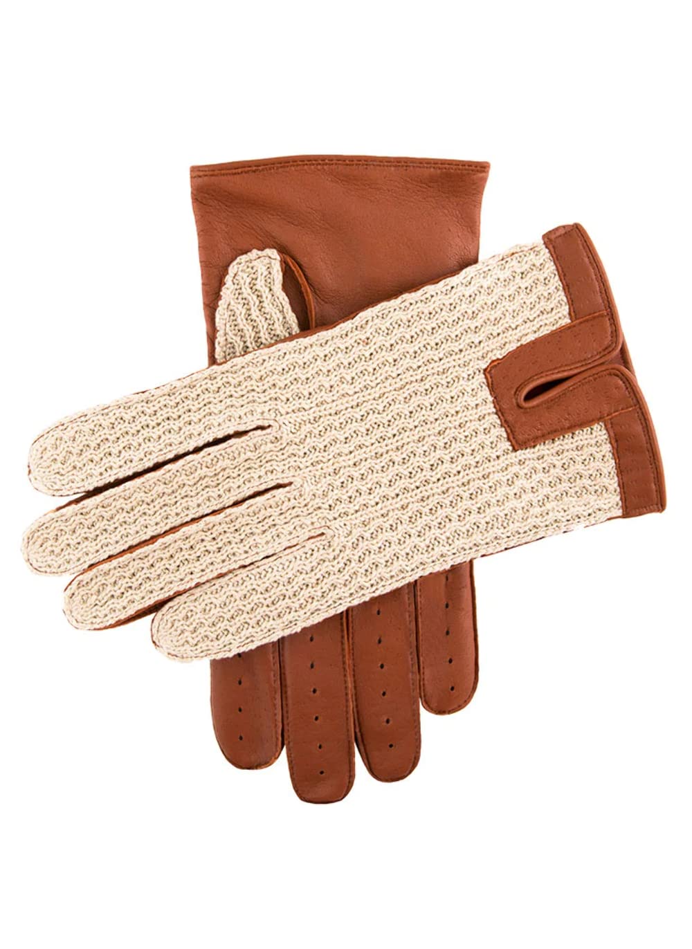 Dents Men's Cognac Lancaster Classic Crochet Back Driving Gloves M