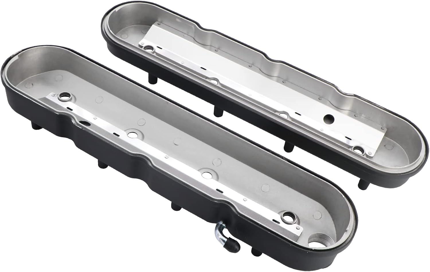 LS Cast Aluminum Valve Covers with Coil Mounts Compatible with Che-vy Small Block V8 293 325 346 364 376 427 LS1 LS2 LS3 LS6 5.3 6.0, Black