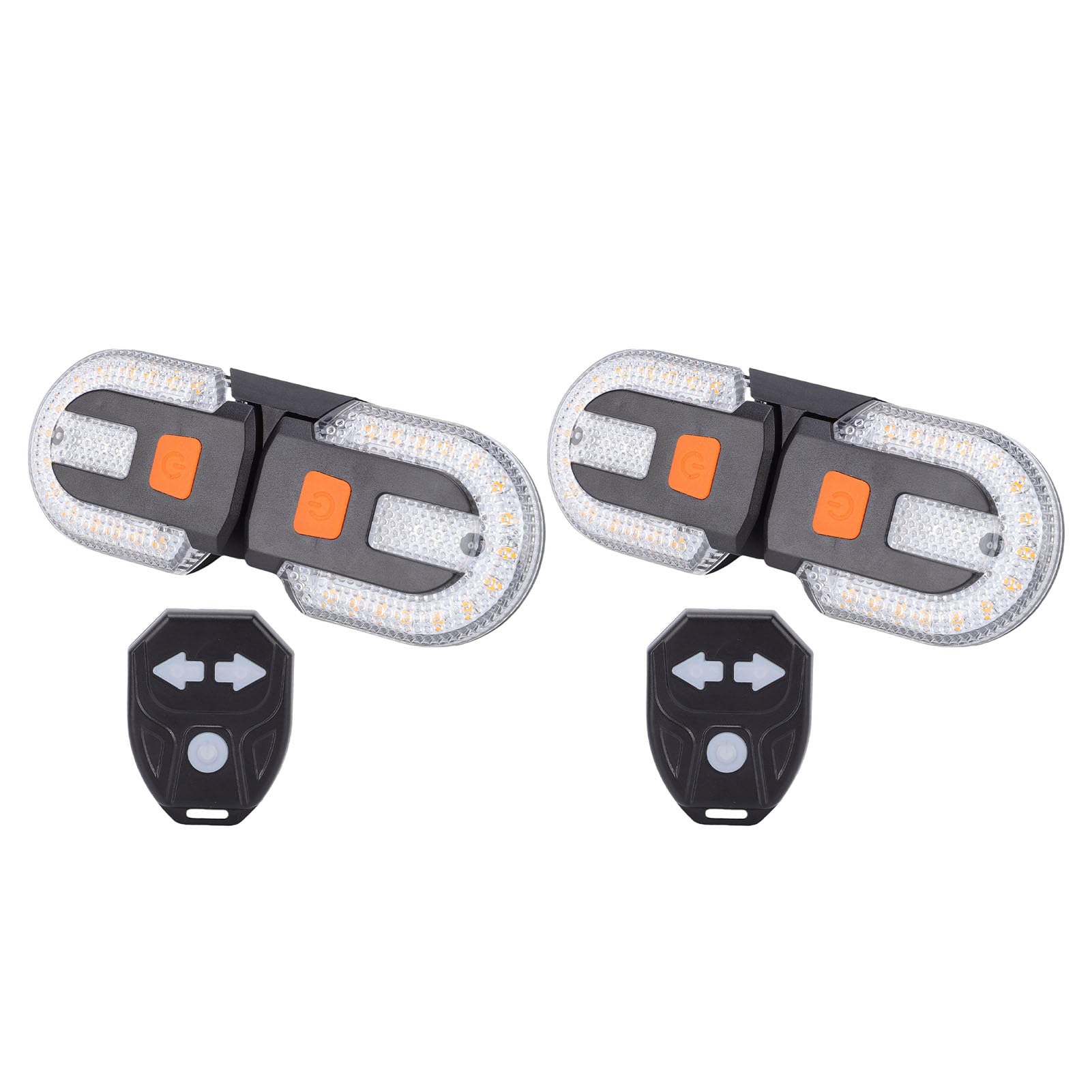 Indicatori di Direzione per Bici Ricaricabili Tramite USB, 2 Paia di Fanali Posteriori a LED con Telecomando 5 modalità, Impermeabili per Guida Notturna Mountain Bike Bici da