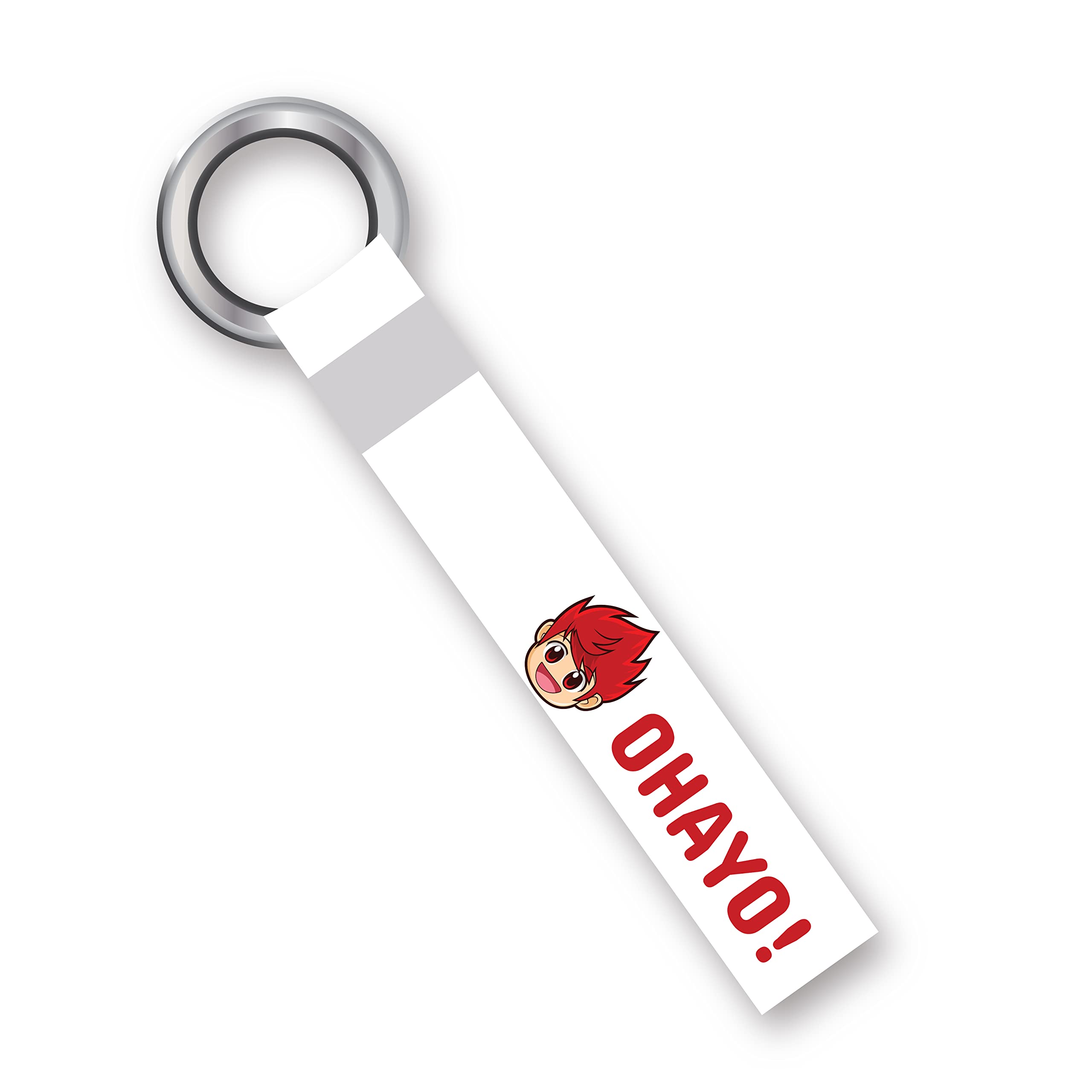 SIGNOOGLE 1 Pcs Ohayo! Racing Theme Lanyard keychain Holder Compatible For All Bikes Car Key Holder Tag Multicolored (6 x 1 Inches)