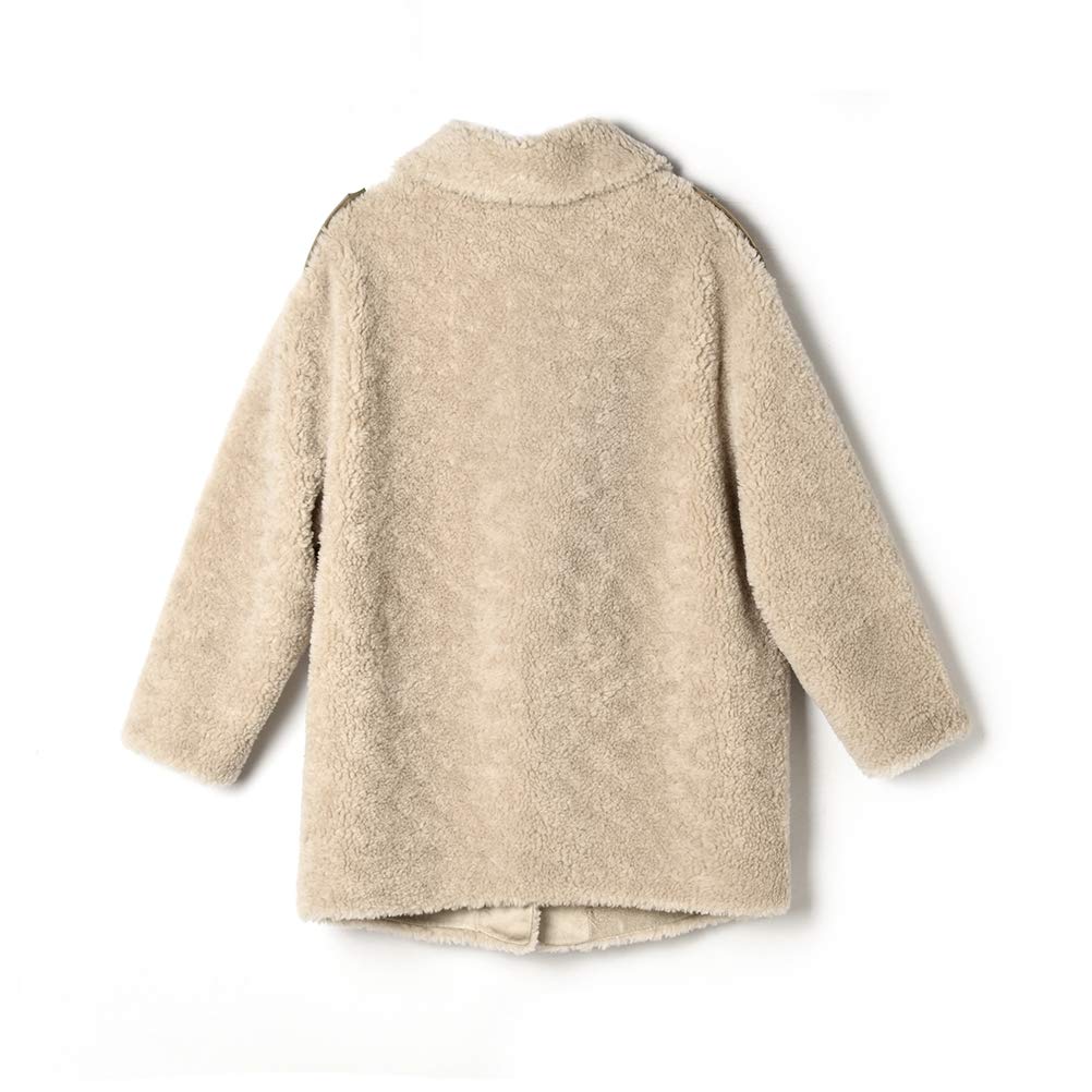 Hzikk Women's 100% Sheep Shear Particle Coat Lamb Hair Fashion