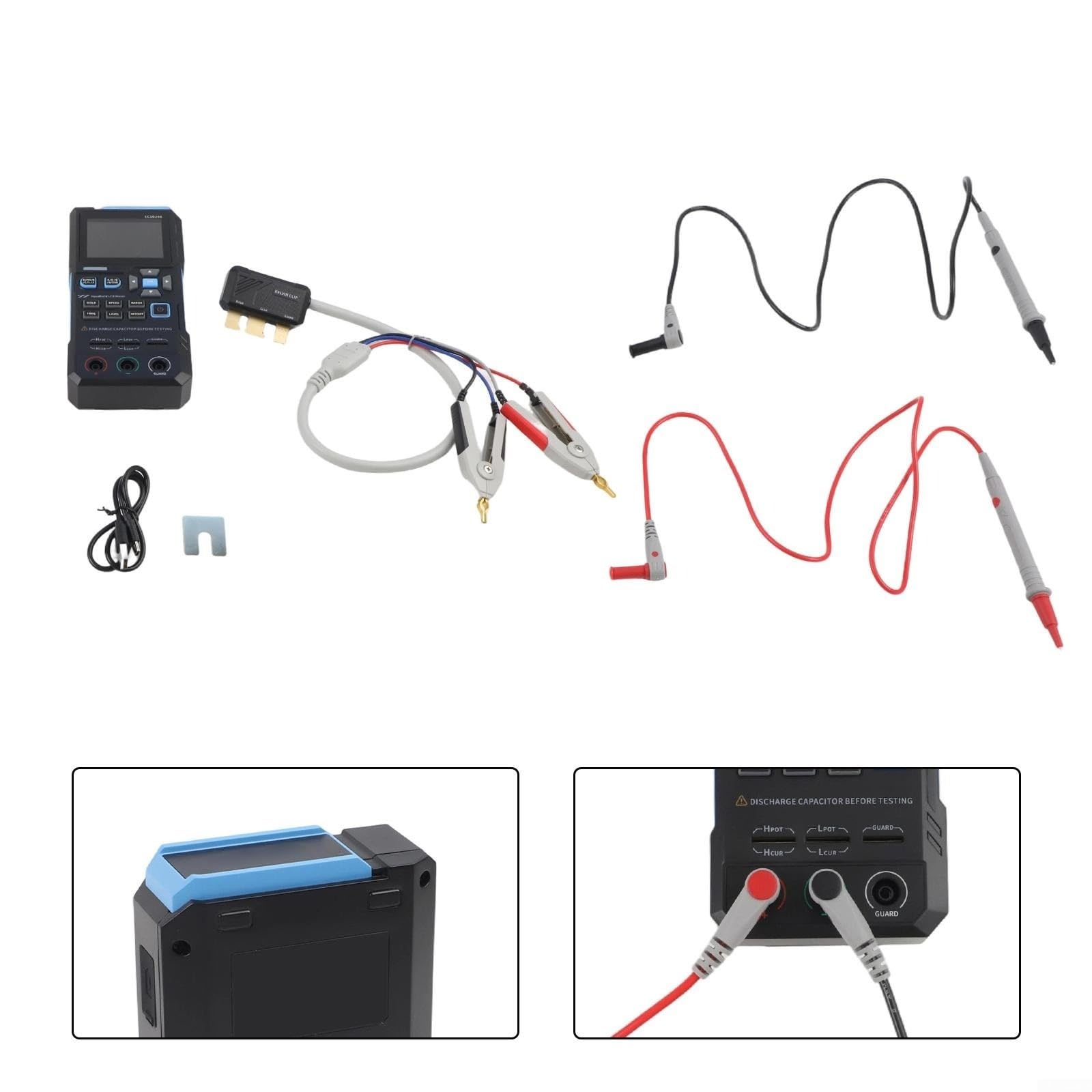 HpLive LCR Messgerät, LC1020E Digitaler LCR-Meter Brücken-LCR-ESR-Tester Mit 0,3% Genauigkeit, 2,8 Zoll TFT-Display, Induktivitätsbereich 0–100H(LC1020E in English)