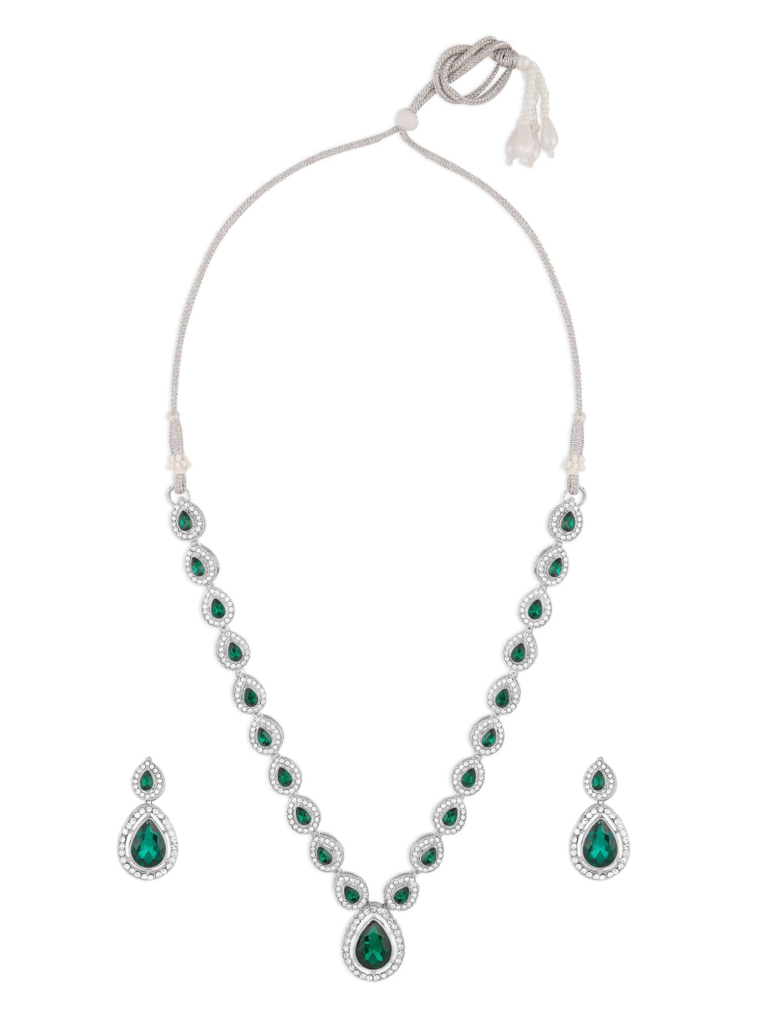 See full amazon price history chart for ZAVERI PEARLS Green Dazzling Austrian Diamonds Embellished Contemporary Necklace & Earring Set For Women-ZPFK18201 ZAVERI PEARLS Green Dazzling Austrian Diamonds Embellished Contemporary Necklace & Earring Set For Women-ZPFK18201 (B0D4LRLMZ2) Amazon Price History, Amazon Price Tracker
