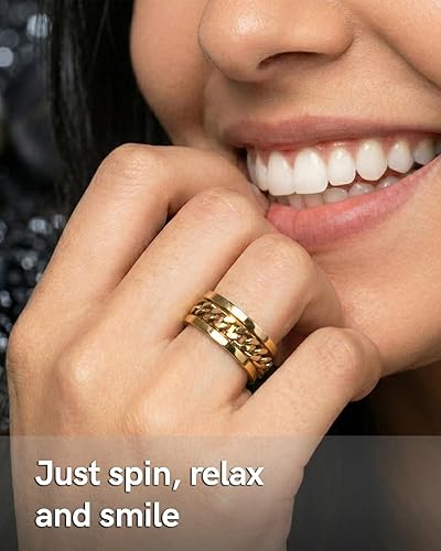 Vista 54 de King Ring 8mm Spinner Ring – Fidget Ring for Men & Women – Designed in USA Negro