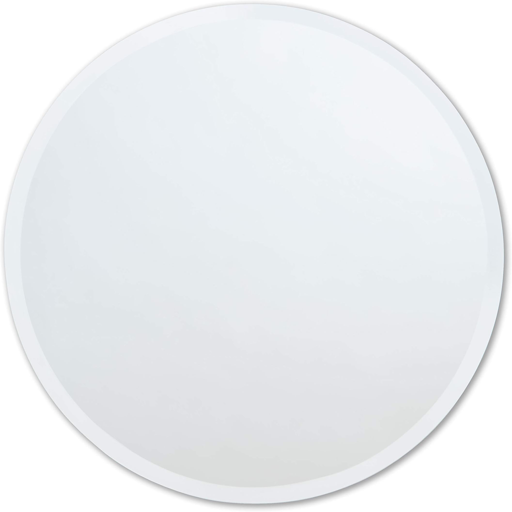 Better Bevel Frameless Round Mirror, 28" Diameter Circle Bathroom Wall Mirror w/Beveled Edge