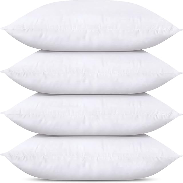 Utopia Bedding Throw Pillows (Set of 4, White), 12 x 16 Inches Pillows for Sofa, Bed and Couch Decorative Stuffer Pillows