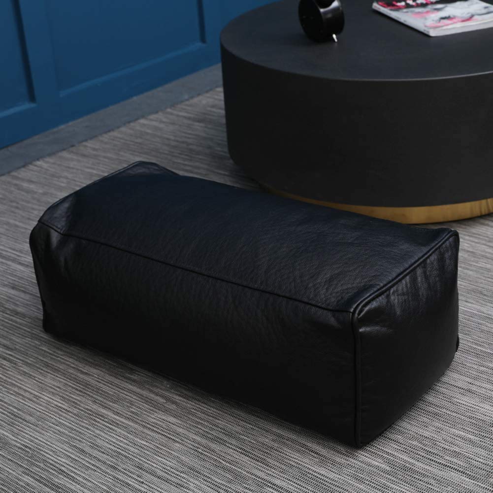 Repose-pieds rectangulaire en cuir de grande taille pour chambre et salon