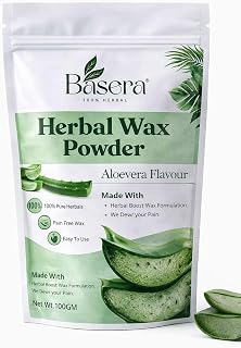 BASERA Herbal Wax Powder Aloe Vera Flavour | Natural Hair Removal Wax Powder for Women & Men | Bikini Smooth Skin Finish |... Price In India