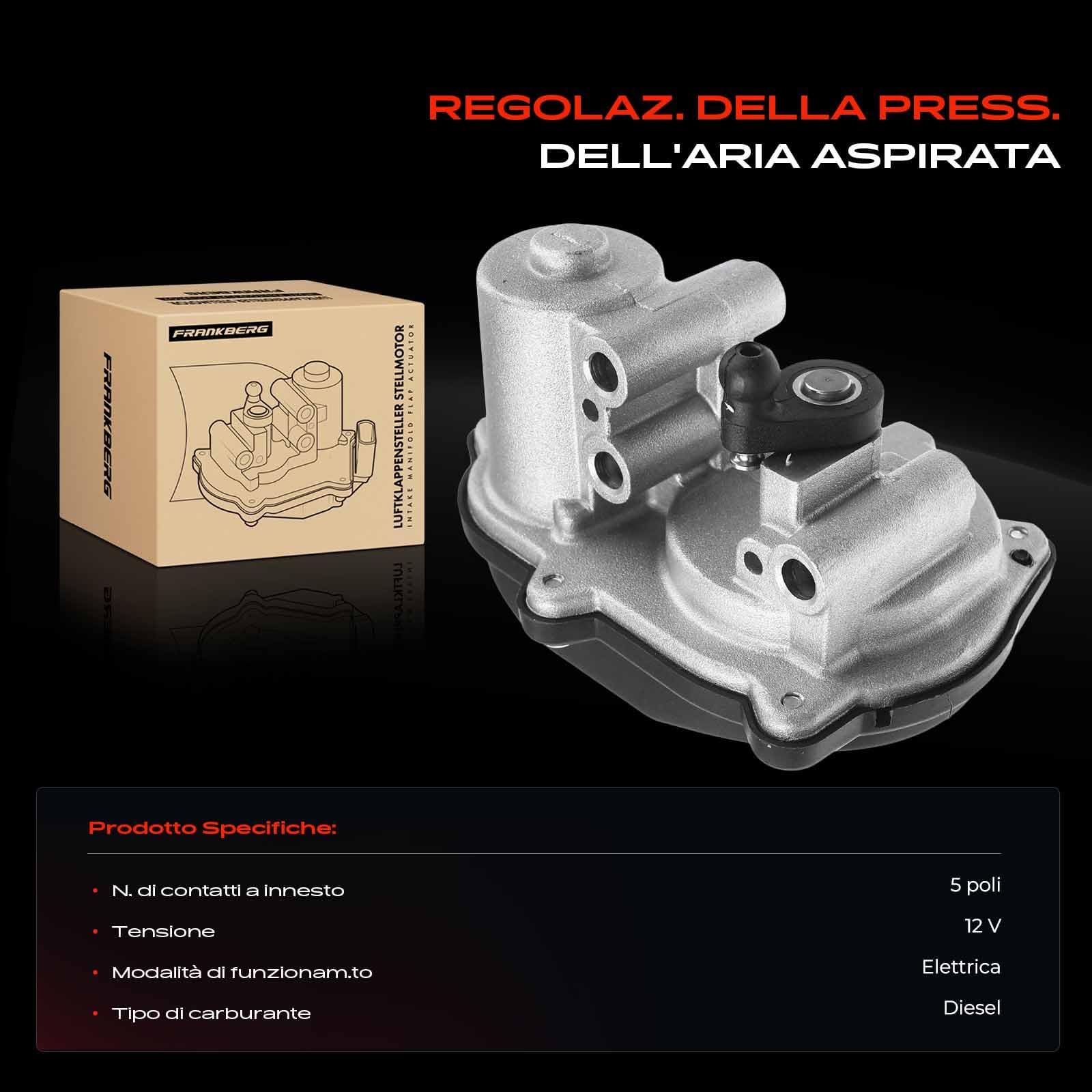 Frankberg Servomotore per regolazione serrande d'aria Serrande a vortice per II Superb II Yeti Beetle Golf V Variante IV 2.0 TDI Diesel 2005-2018 03L129086V