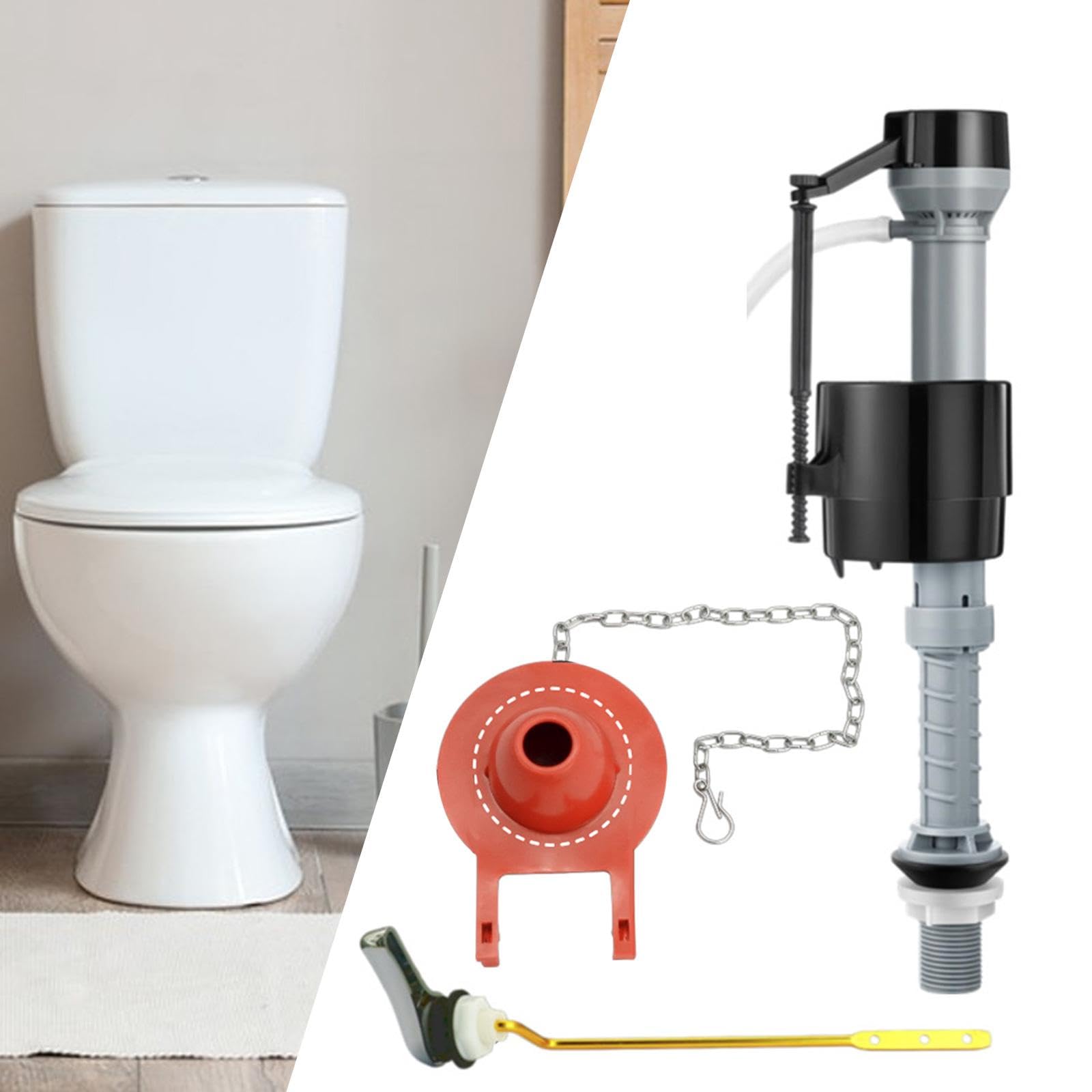 Válvula de Llenado para Inodoro Kit de Ajuste Regulable Universal Repuesto para Tanque Conjunto de Montaje de Entrada Material Metálico Apto, Rojo T4201