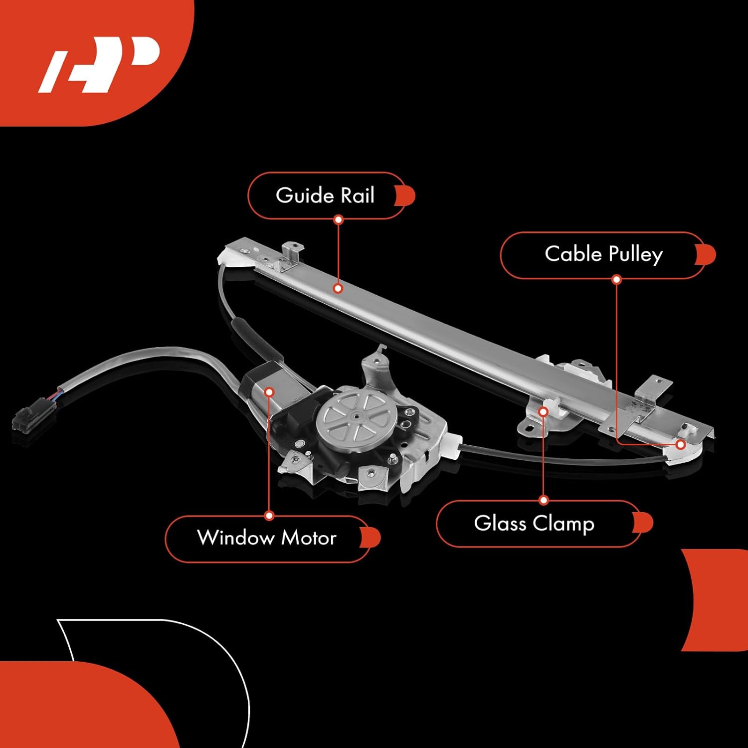A-Premium Power Window Regulator with Motor Compatible with Infiniti I30 1996-1999 Nissan Maxima 1995-1999 Front Right Passenger Side
