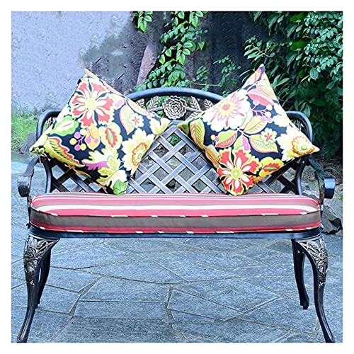 Bancos al Aire Libre Banco al Aire Libre Banco, Parque Jardín Terraza Bancos al Aire Libre, Banco de Patio de Hierro Fundido Resistente a la Intemperie, Banco de césped con Respaldo y reposabrazos, D