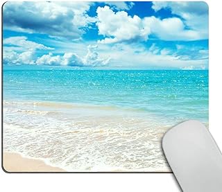 Wasach Mouse Pad Custom Design,Beach Sunny day Rectangle Non-Slip Rubber Mousepad Gaming Mouse Pad
