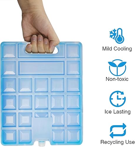 Miniatura 4 de Paquete de hielo de larga duración para refrigeradores, loncheras, bloques reutilizables grandes para bolsas de almuerzo, ideales para campamento,