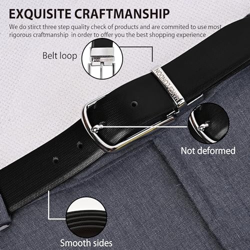 Image of HAYES LONDON Belts for Men Leather Original - Belt for Men Formal with Classic Design, Durable and Italian Reversible Men Belts for All Occasions