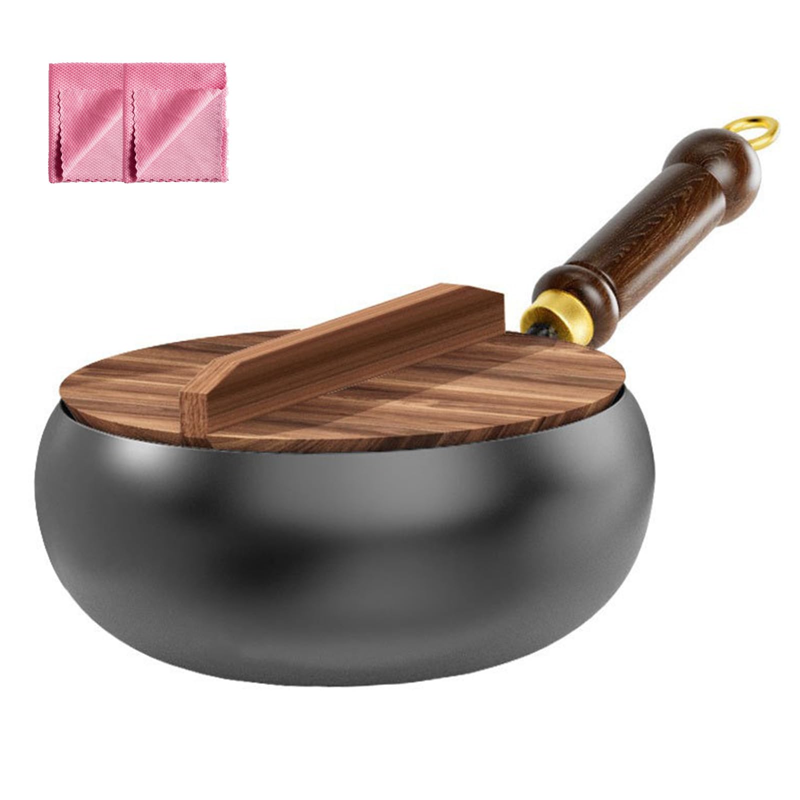 Poêle en fer forgé pour cuisiner sainement sans revêtement chimique avec couvercle