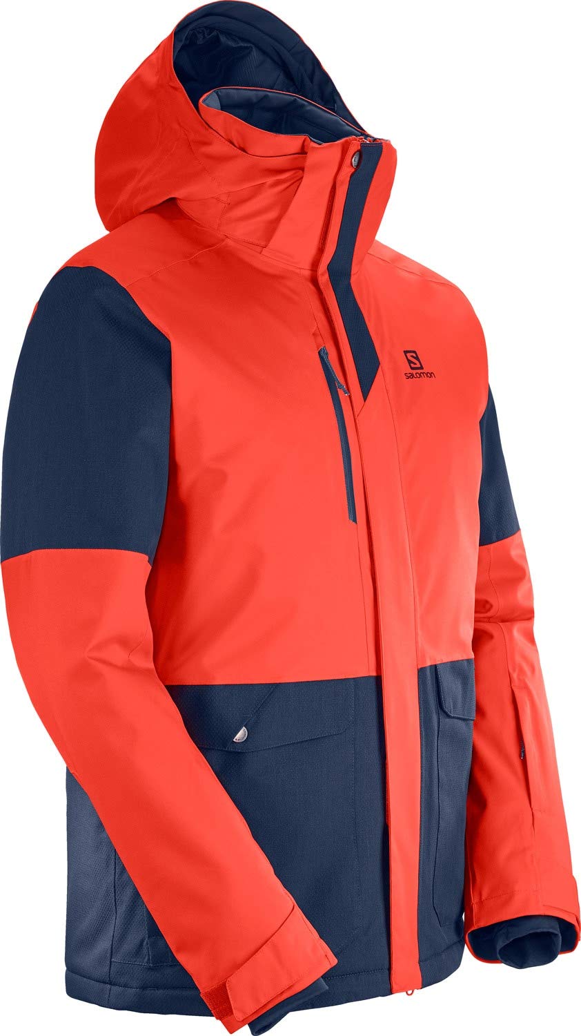 Salomon Men's Stormtrack JACKET , FIERY RED/NIGHT SKY, 2XL