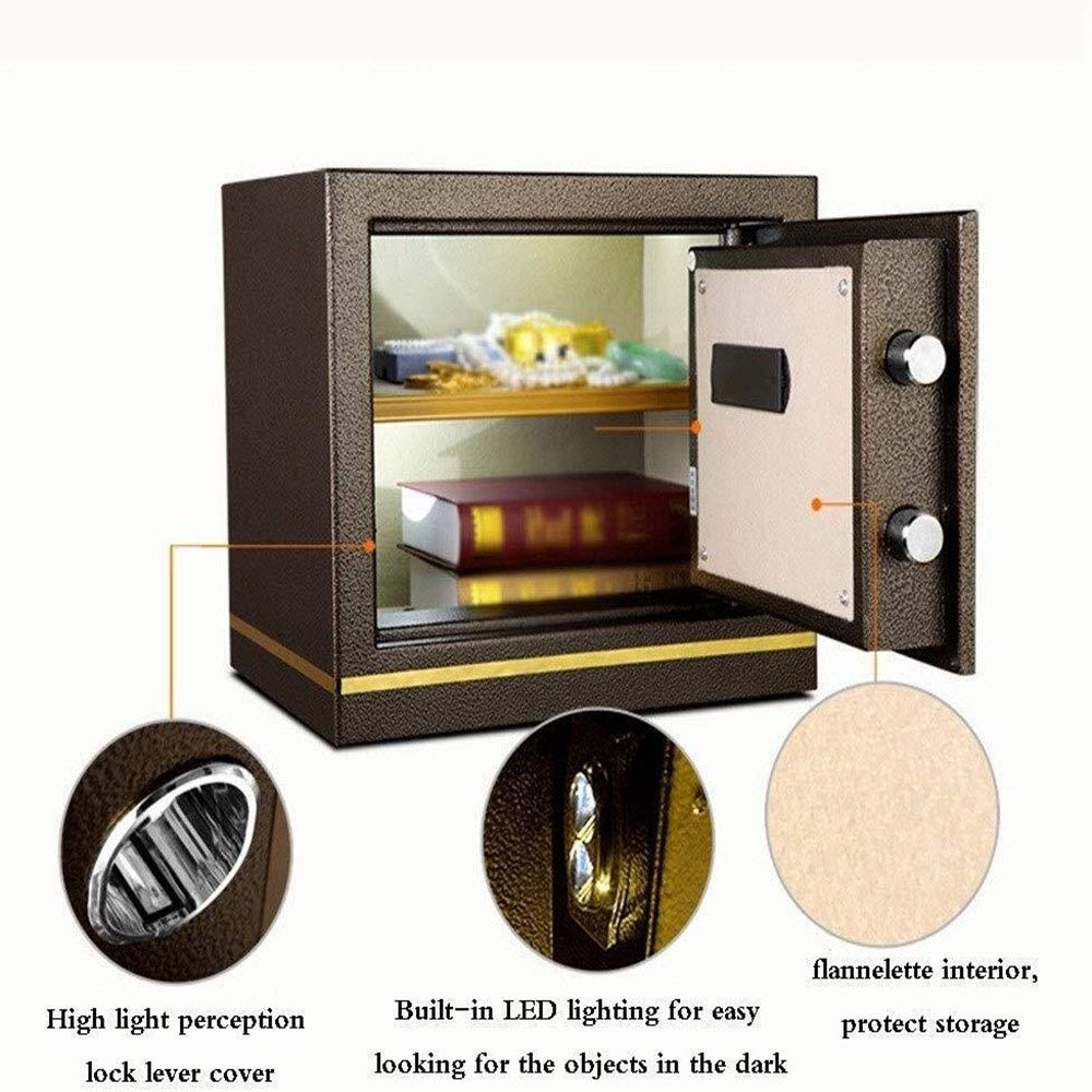 RLKHXBS Safes Household Small Password All-Steel Anti-Theft Wall Bedside Wardrobe Office 36CM Safe Fireproof, Waterproof, Anti-Smashing and Anti-Drilling Key Deposit Box Document Box Key Box